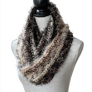 Collection Eighteen Infinity Scarf Soft Cozy Multicolor Brown Knit One Size